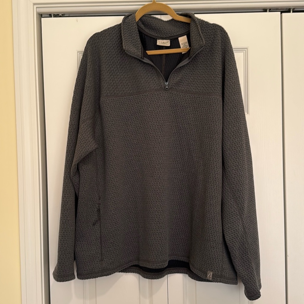 NWOT LLBean Men's Ridgeknit Pullover Quarter-Zip XXL Reg Balsam